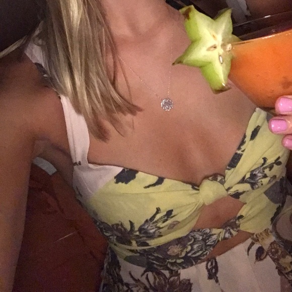 Free people floral cutout mini dress Sz S - Picture 6 of 6